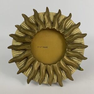Vintage Gold Celestial Sun Starburst Whimsical Frame Free Standing 6"